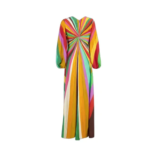 Rainbow-Print Maxi Dress