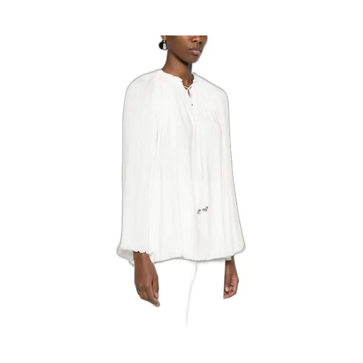 Ruffled Hem Pleated Blouse