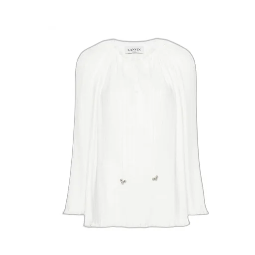 Ruffled Hem Pleated Blouse