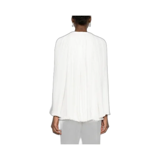 Ruffled Hem Pleated Blouse