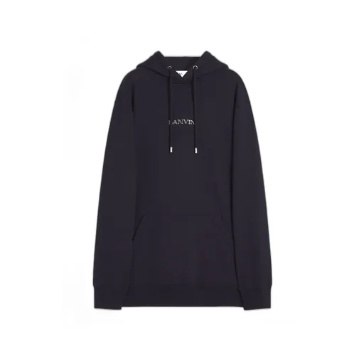 Logo Embroidered Drawstring Hoodie