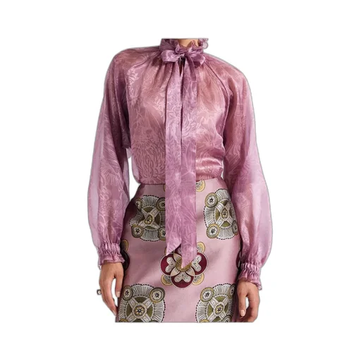 Cerere Ruffled High-Neck Blouse