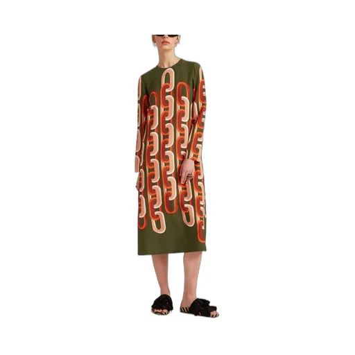 Chain Print Midi Dress