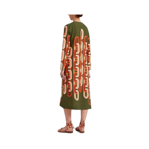 Chain Print Midi Dress