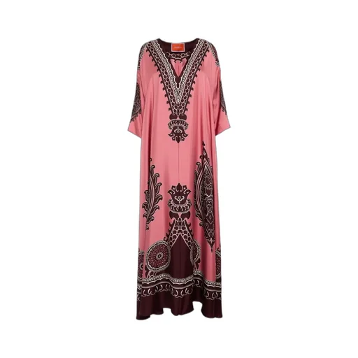 Embroidered V Neck Dress
