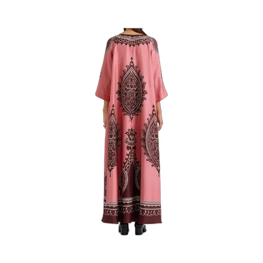 Embroidered V Neck Dress