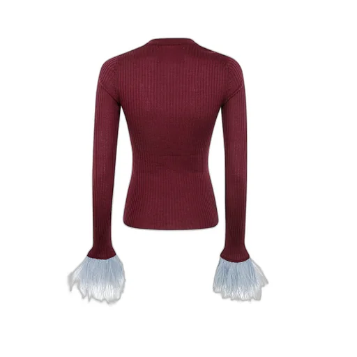 V-Neck Slim-Cut Knitted Jumper