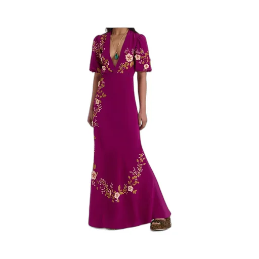 Silk V-Neck Dress