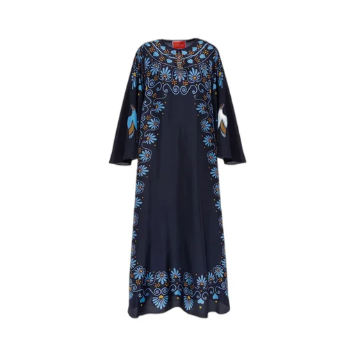 Geometric Print Silk Kaftan