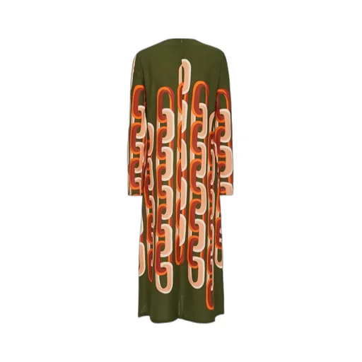 Chain Print Midi Dress