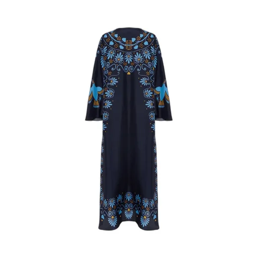 Geometric Print Silk Kaftan