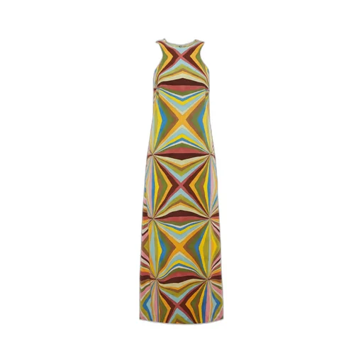 Racer Geometric-Print Maxi Dress