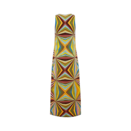 Racer Geometric-Print Maxi Dress