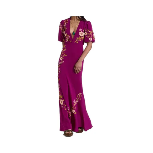Silk V-Neck Dress