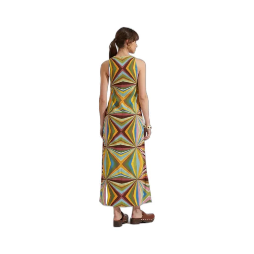 Racer Geometric-Print Maxi Dress