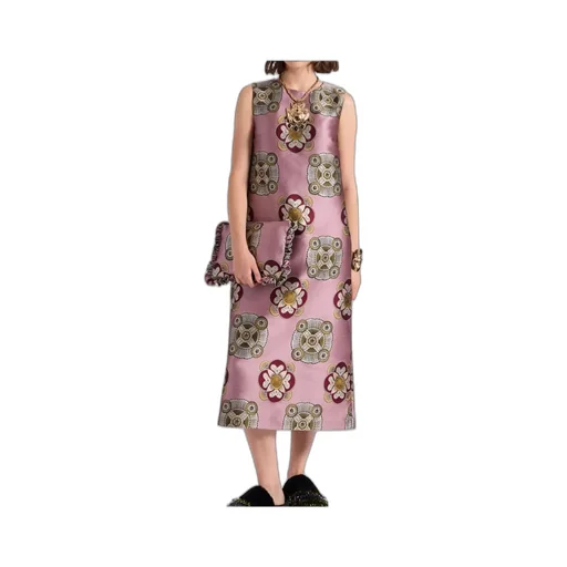 Floral-Print Sleeveless Midi Dress