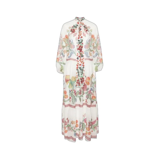 Floral Print Silk Maxi Dress