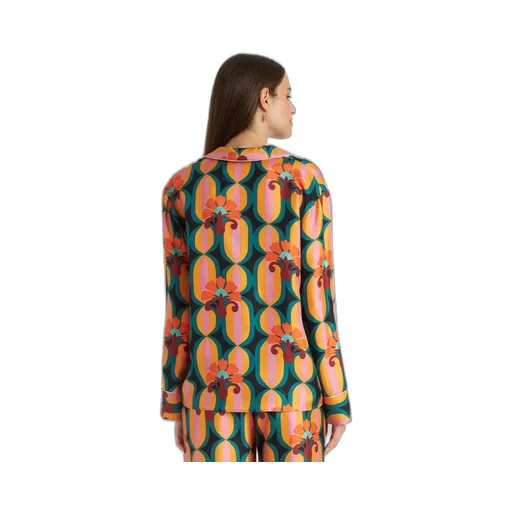 Geometric Print Silk Shirt
