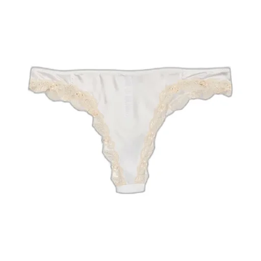 Embroidered Trim Scalloped Edge Thong
