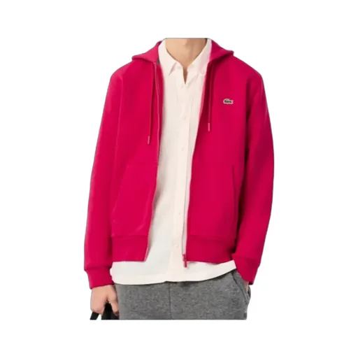 Logo Patch Zip-Up Drawstring Hoodie