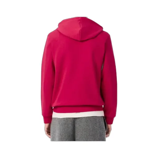 Logo Patch Zip-Up Drawstring Hoodie