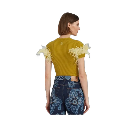 T-Shirt With Feather Detail