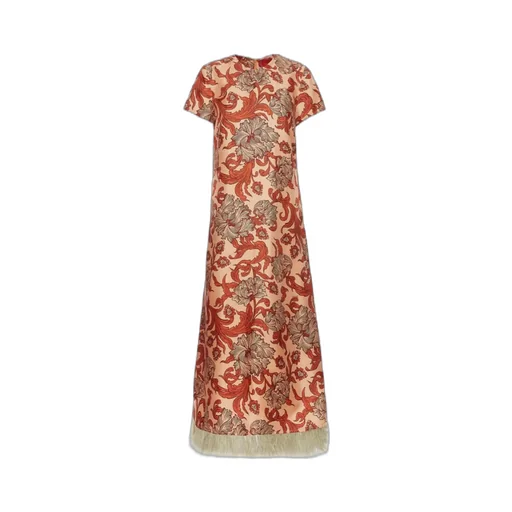 Swing Feather-Trimmed Dress