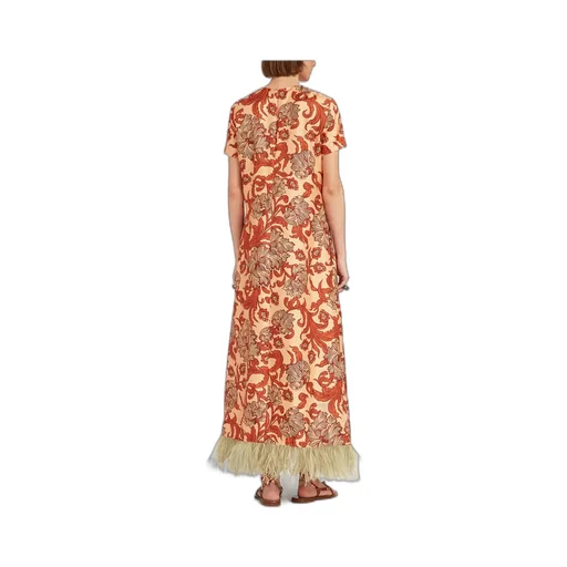 Swing Feather-Trimmed Dress