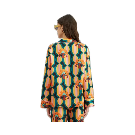 Geometric Print Silk Shirt