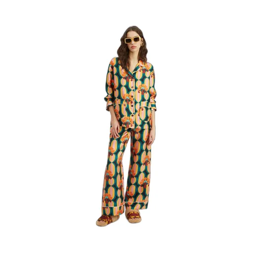 Geometric Print Silk Shirt