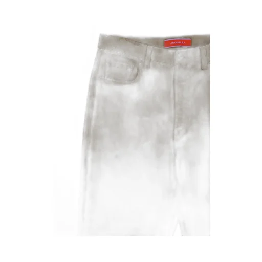 Fancy Feather-Trim Cropped Jeans