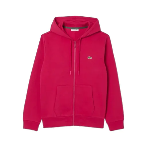 Logo Patch Zip-Up Drawstring Hoodie