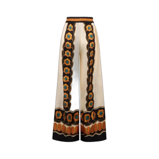 Printed Wide Leg Trousers