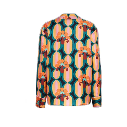 Geometric Print Silk Shirt