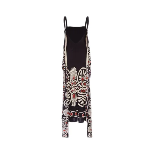Slip-Around Geometric-Print Dress