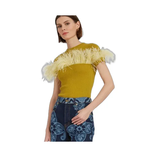 T-Shirt With Feather Detail