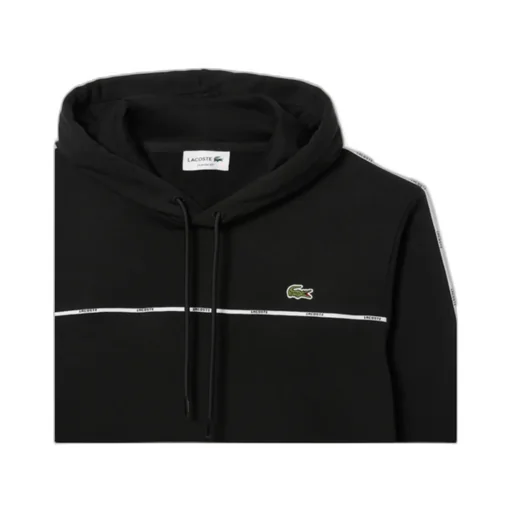 Tape-Trimmed Cotton Hoodie