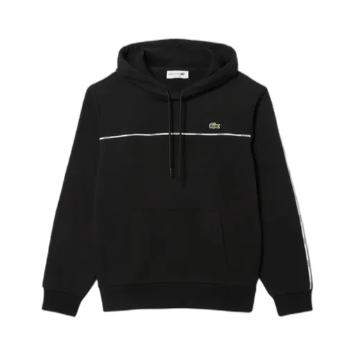 Tape-Trimmed Cotton Hoodie