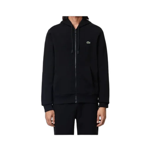 Logo Patch Zip-Up Drawstring Hoodie