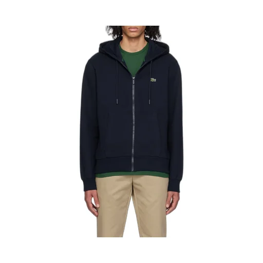 Logo Patch Zip-Up Drawstring Hoodie