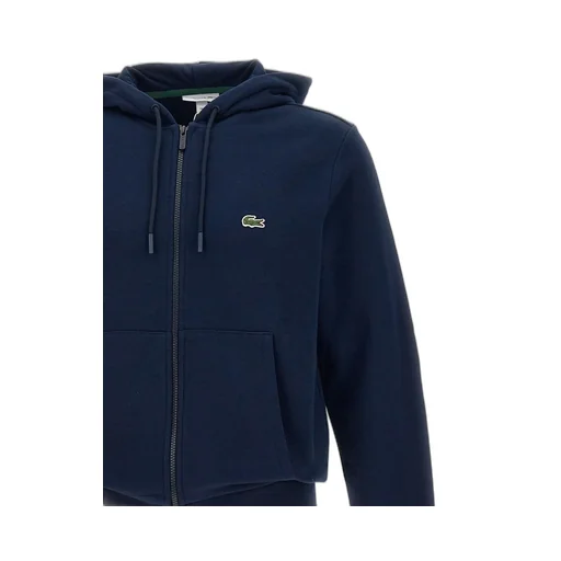 Logo Patch Zip-Up Drawstring Hoodie
