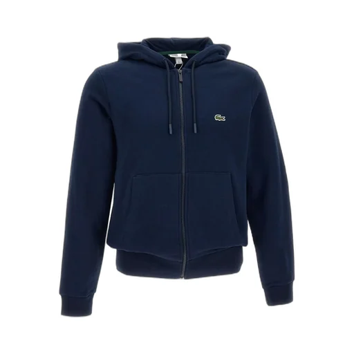 Logo Patch Zip-Up Drawstring Hoodie