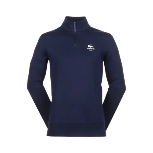 High-Neck Zip-Up Printed Sweatshirt