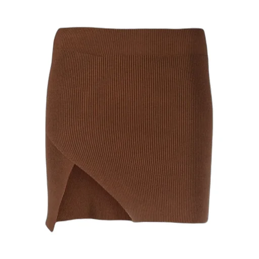 Cotton-Blend Ribbed-Knit Miniskirt
