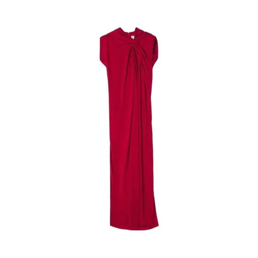 Long Knotted Dress In Satin