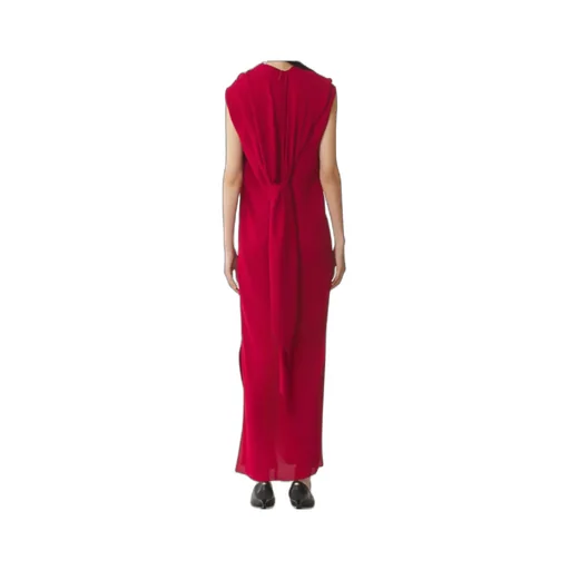 Long Knotted Dress In Satin