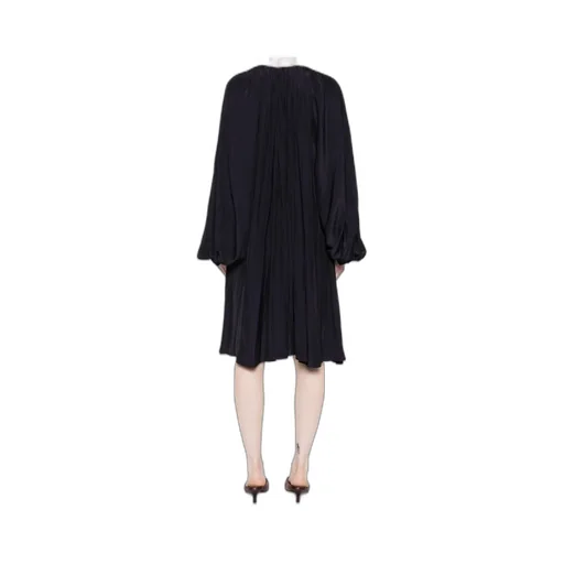 Pleated Button-Front Mini Dress