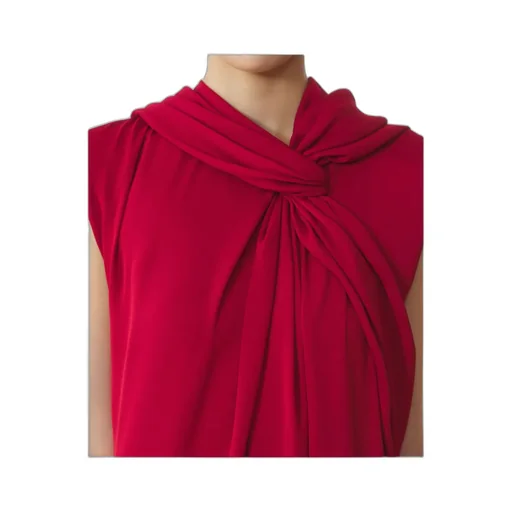 Long Knotted Dress In Satin
