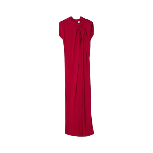 Long Knotted Dress In Satin
