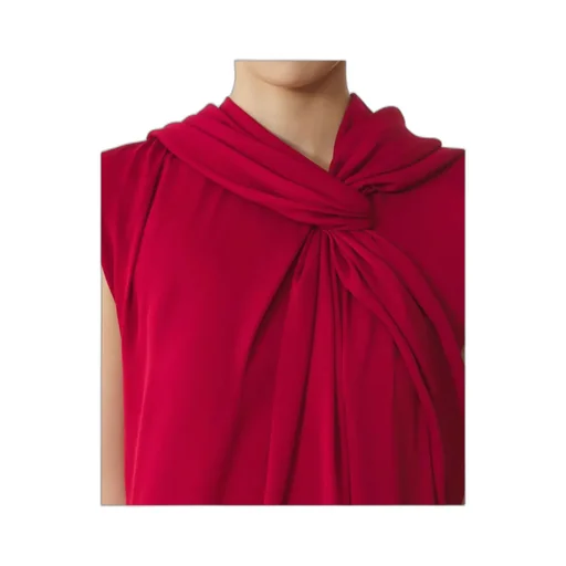 Long Knotted Dress In Satin